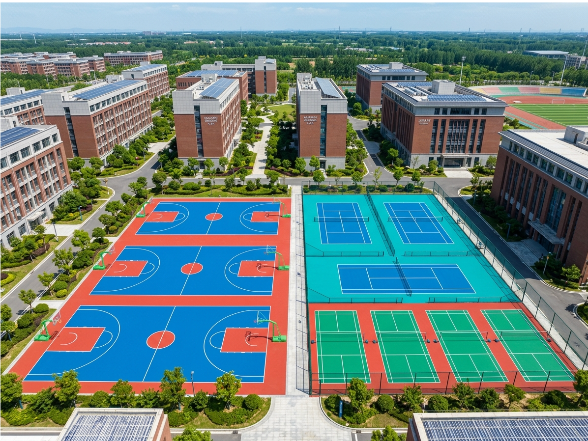 常州市硅PU球场透气型塑胶跑道 - 一站式服务